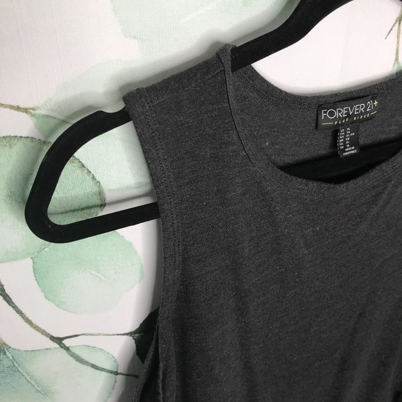 Forever 21 Dark Gray Ruffle Detail Sleeveless Top XL - Picture 4 of 8